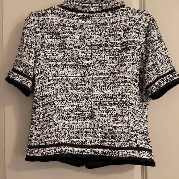 McGinn Kitty Short Sleeve Black Tweed Jacket in Size 4 - Picture 10 of 11